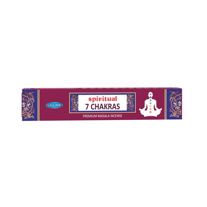 Ullas Spiritual 7 Chakras Agarbathi Premium Masala Incense Sticks with Tropical Fragrance , 180 Incense Sticks - Image 3